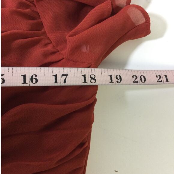 AW BRIDAL 14 1X plus rust red bridesmaid cocktail formal party maxi dress b125 - Picture 4 of 7